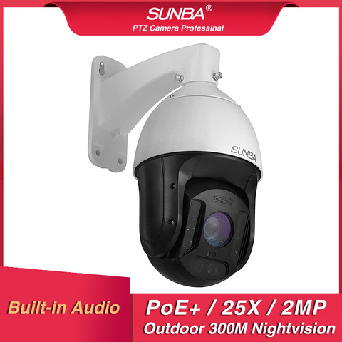 SUNBA 25X Zoom óptico 3MP IP PoE + PTZ al aire libre Cámara construido-en el micrófono y de largo alcance de la visión nocturna IR hasta 300m (601-D25X) ► Foto 1/6