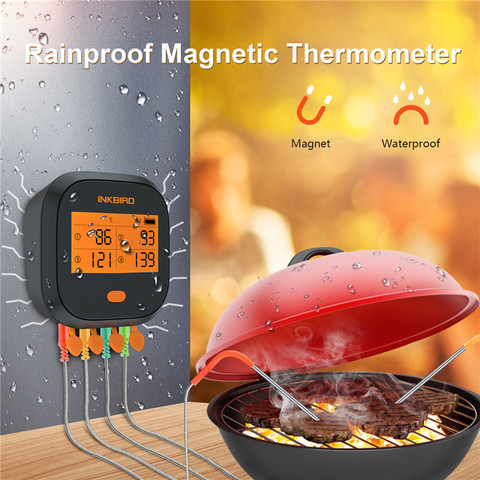 Termómetro Digital para carne Inkbird IBBQ-4T Wi-Fi, alarma magnética a prueba de lluvia, termómetro para cocina, parrilla ahumadora con 4 sondas ► Foto 1/6