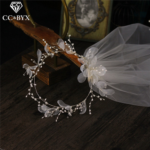 CC-corona de velo de boda para mujer, corona de flores, velos nupciales, accesorios de joyería elegantes para mujer, novia, hilo suave, romántico, DIY V667 ► Foto 1/6