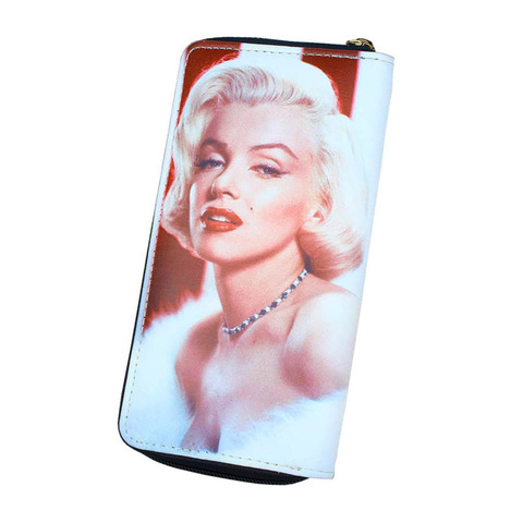 Marilyn Monroe-billeteras estampadas para mujer, bolsos de mano, monedero, billetera roja, soporte de tarjetas de identidad, de bolsillo ► Foto 1/6