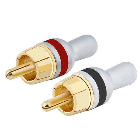 Conector RCA Jack chapados en oro cobre HIFI RCA macho para 5mm Cable de Audio adaptador de Terminal de Cable hembra ► Foto 1/5