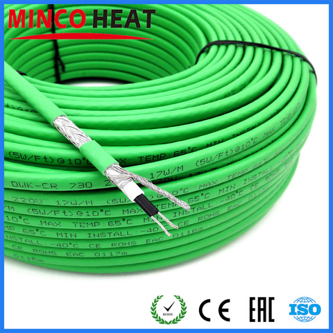 110V 220V de alta calidad tubo de Cable de calefacción auto limitar calentador de 17W verde ahorrar energía puede trabajar dentro de ► Foto 1/6