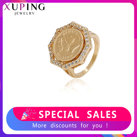 Xuping de anillo de moda de Color oro plateado Zirconia cúbica sintética encanto para la joyería de las mujeres, regalo de Navidad 13393 ► Foto 1/6