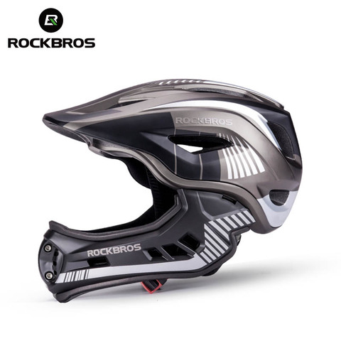 Casco de bicicleta ROCKBROS de cara completa para niños, casco de descenso extraíble integrado a prueba de golpes, antisudor con 12 orificios de ventilación ► Foto 1/6