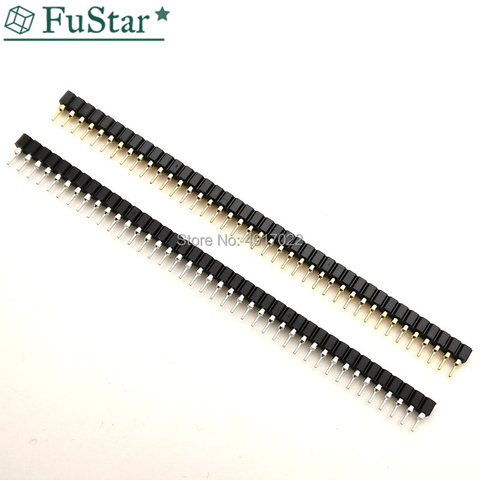 Conector de estaño de 1x40P con aguja de cobre, 2,54mm, 1x40P, fila única, 40 Pines, 0,1 