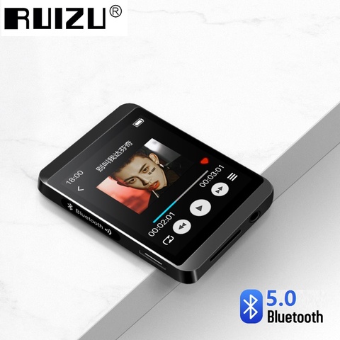 RUIZU M5-REPRODUCTOR DE MP3 deportivo con Bluetooth, pantalla completamente táctil de 8GB, 16GB, Mini Clip, reproductor de música con FM, grabación, E-Book, reloj, podómetro ► Foto 1/6