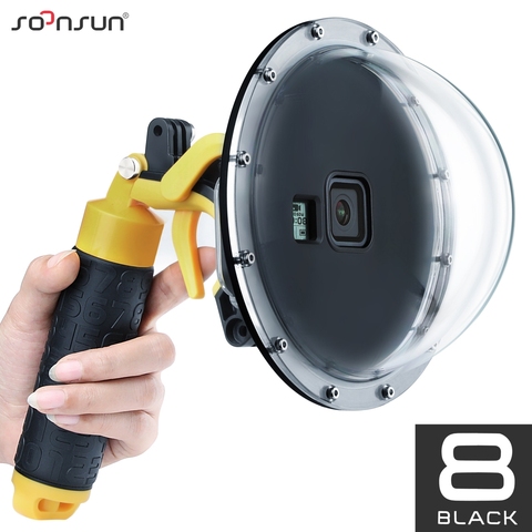 SOONSUN-Carcasa para lente de cúpula de buceo, funda resistente al agua con gatillo de pistola para GoPro Hero 8, 45M, accesorio negro para Go Pro 8 ► Foto 1/6