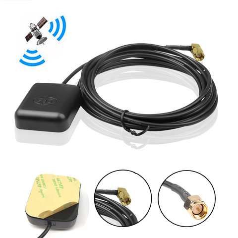 Coche Antena Gps SMA conector de Cable de 2M receptor Gps Auto adaptador de antena con 90 grados para coche reproductor de navegador DVR ► Foto 1/6