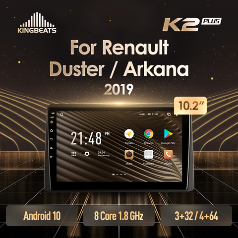 KingBeats-Radio Multimedia con GPS para coche, Radio con reproductor, Android 10, ocho núcleos, unidad principal HU, 4G en el tablero, navegador, 2 din, estéreo, 2 Din, para protector antipolvo para Renault, Arkana, SIN dvd, 2022 ► Foto 1/6