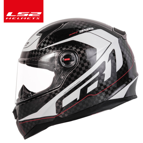  Casco de moto de cara completa de fibra de carbono