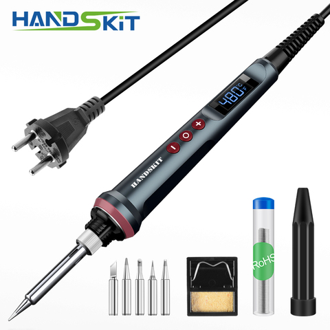 Handskit-soldador eléctrico temperatura ajustable, 110V, 220V, 90W, con 5 puntas de pistola para soldar, herramientas de soldadura ► Foto 1/6