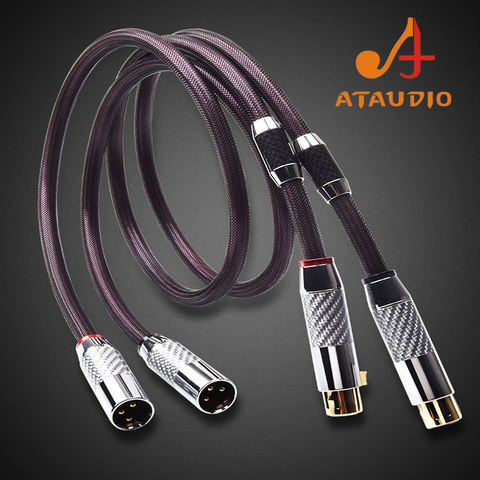 ATAUDIO-Cable de Audio HIFI XLR, de alta calidad, 2XLR macho a hembra, plata pura ► Foto 1/6