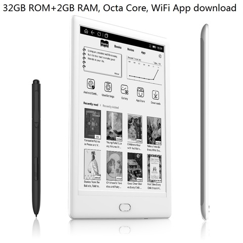 Lector de libros electrónicos con WiFi de 32 GB, pantalla HD de 7,8 pulgadas con doble toque, lector de audio con tinta E de ocho núcleos para android, lector electrónico con pluma ► Foto 1/6