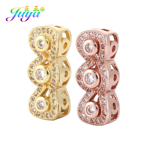 Juya-piedras naturales para hacer Joyas de perlas, suministros de 3 agujeros, separador de Metal decorativo, accesorios de barras espaciadoras ► Foto 1/6