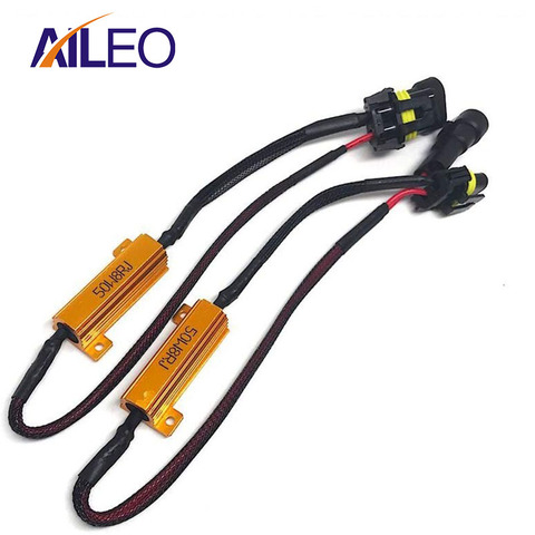 Resistencia de carga de coche, descodificador de luz LED, Canbus, cancelación de cableado libre, decodificador, 50W, H1, H3, H7, H11, 9006, hb3, hb4, h9, h8, H4 ► Foto 1/6