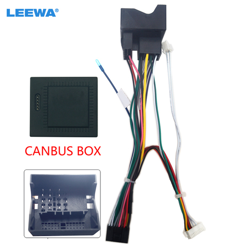 LEEWA coche estéreo de Audio 16PIN Android arnés de cableado de energía adaptador de Cable con caja de Canbus para Ford Mondeo/enfoque 07-11/C-MAX ► Foto 1/6