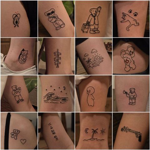 Pegatinas de tatuaje en inglés para hombres y niñas, 45 hojas, Simple, pequeño, fresco, bonito, duradero ► Foto 1/6