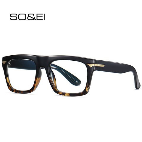 SO & EI-gafas Retro cuadradas y transparentes para hombre y mujer, anteojos con marco para ordenador, TR90, a la moda ► Foto 1/6
