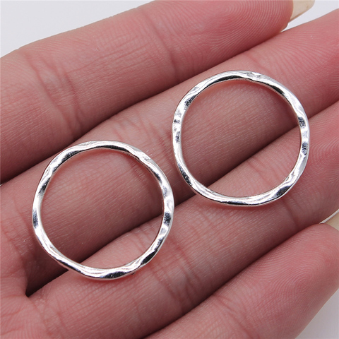 WYSIWYG 10 Uds encantos anillo Irregular aleación de Color plata antigua accesorios para hacer joyas Diy 23x24mm ► Foto 1/5