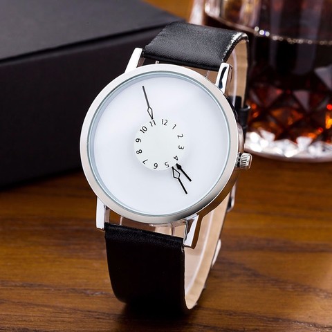 Paidu-reloj de pulsera creativo para hombre, cronógrafo con correa de cuero blanco, informal, 2022 ► Foto 1/6