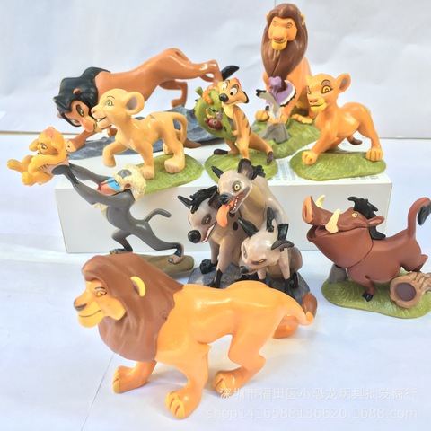 9 unids/set El Rey León figuras Simba Mufasa Nala hienas Timon Pumba Sarabi Sarafina cicatriz PVC figura de acción Juguetes ► Foto 1/6