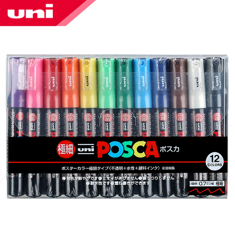 Uni Posca-rotuladores de pintura acrílica, juego de 16 colores