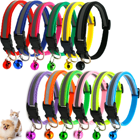 Collares ajustables de nailon para perro, collares para mascotas con campanas, Collar con encanto para Perros pequeños, collares para gatos, accesorios para mascotas ► Foto 1/6