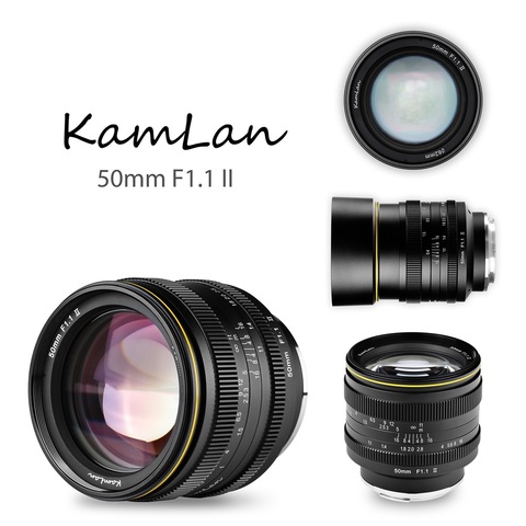 KamLan-lente de enfoque Manual de gran apertura para cámaras, espejo para sin lente de cámara Canon, Sony, Fuji, 50mm, f1.1 II, APS-C ► Foto 1/6