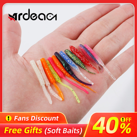 Ardea-SEÑUELOS blandos de silicona, 12pcs50mm, conjunto de Señuelos de Pesca, Wobblers, gusano, anzuelo de doble Color, aparejos de pesca artificiales ► Foto 1/6