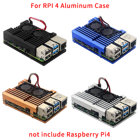 Placa de Metal de aleación de aluminio Raspberry Pi 3 con ventilador de refrigeración Dual para Raspberry Pi 3 Modelo B/ RPI 3B Pi3 B Plus ► Foto 1/6