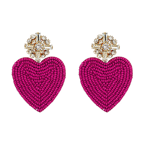 ZHINI-pendientes colgantes de cristal con forma de flor para mujer, aretes, 15 colores, cuentas, pendiente de gota en forma de corazón, regalo de joyería ► Foto 1/6