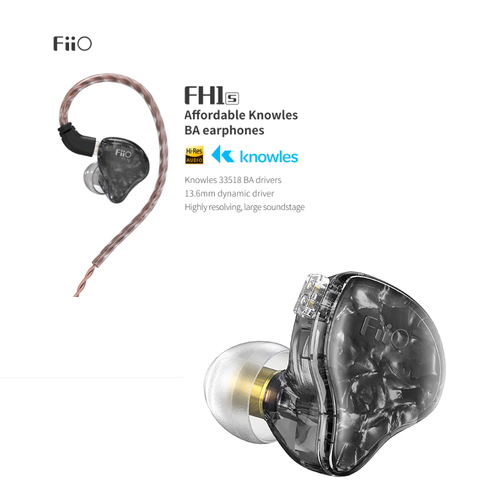 FiiO FH1s estéreo HiFi 1BA(Knowles)+ 1 dinámicos híbridos auricular IEM con 0,78 2 pines Cables desmontables con graves profundos hifi ► Foto 1/6