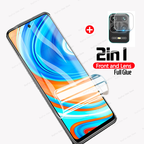 2 en 1 de hidrogel película para Xiaomi Redmi 9 Protector de pantalla suave película para Redmi Nota 9 S 9 Pro 9Pro Max película protectora no de vidrio ► Foto 1/6