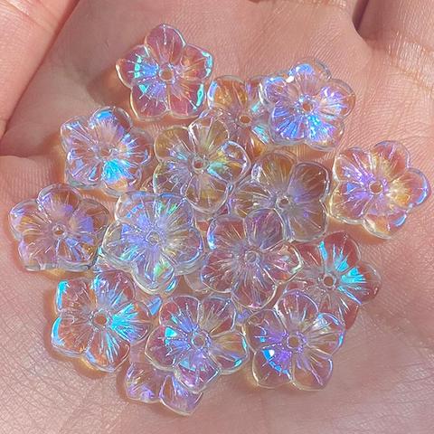 AB Colors-Cuentas espaciadoras de cristal de flor de ciruela, accesorios para fabricación de joyería Diy, pulsera de costura, horquilla, 20/40/60 Uds. ► Foto 1/6