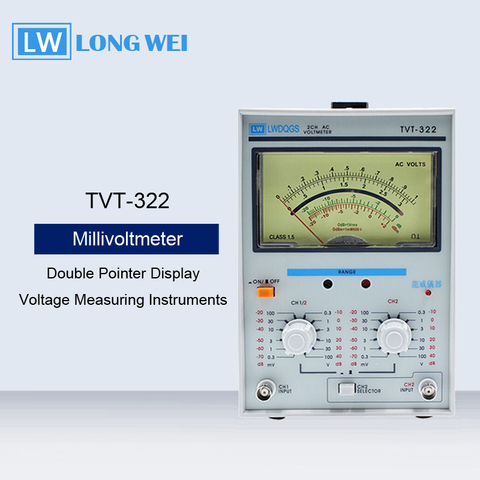 Pantalla TVT-322 de doble puntero de alta precisión, instrumento de medición de voltaje AC, milivoltímetro, 5Hz-1MHz ► Foto 1/5