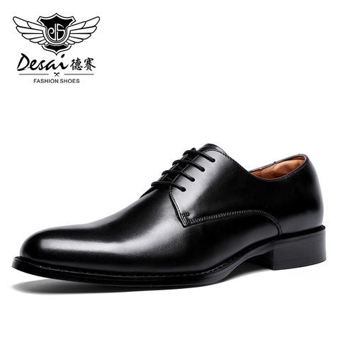 Zapatos Desai de cuero genuino para hombres, zapatos de negocios para hombres, calzado de marca para hombres, zapatos casuales clásicos para hombres ► Foto 1/6