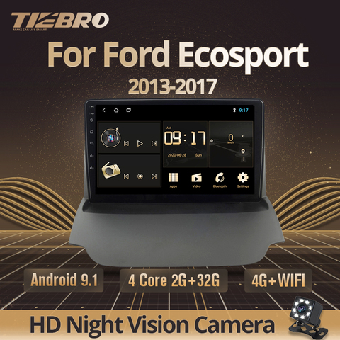 TIEBRO 2din Android 9,0 Radio del coche para Ford Ecosport 2013, 2014, 2015, 2016-2017 reproductor Multimedia Auto Radio estéreo DVD del coche ► Foto 1/6