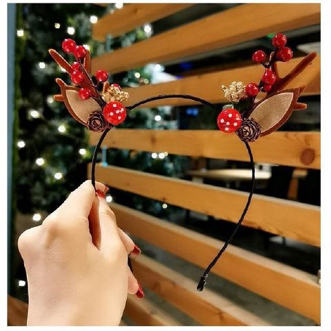 Adornos de Navidad, accesorios para el cabello para chicas diadema doble flequillo horquilla para peinado de la Navidad regalos de decoración para el cabello para las niñas ► Foto 1/6