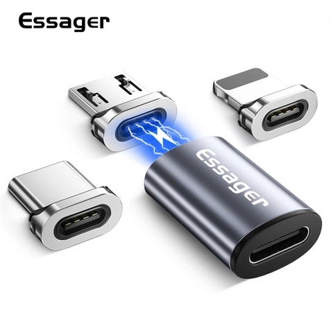 Essager-Cable USB tipo C, Conector de conversión, adaptador de Cable magnético, Cable cargador magnético, convertidor de carga de teléfono móvil ► Foto 1/6