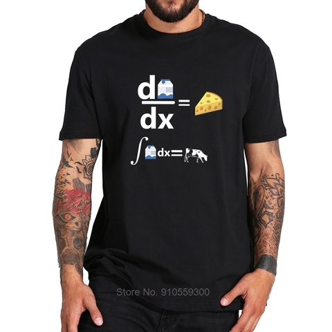 Camiseta de ciencia divertida, camisa de matemáticas, cálculo inverso del diferencial de la leche es el queso, vaca, talla de la UE ► Foto 1/6