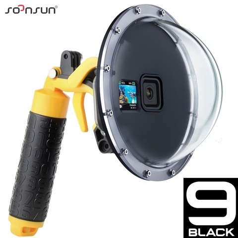 SOONSUN 45M impermeable buceo Dome Port cubierta de lente funda con disparador flotador agarre para GoPro Hero 9 negro Go Pro 9 accesorio ► Foto 1/6