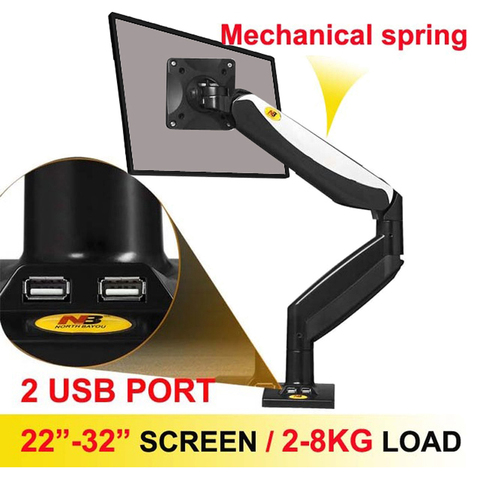 NB-Soporte de escritorio para pantalla lcd, resorte mecánico giratorio de 22-32 