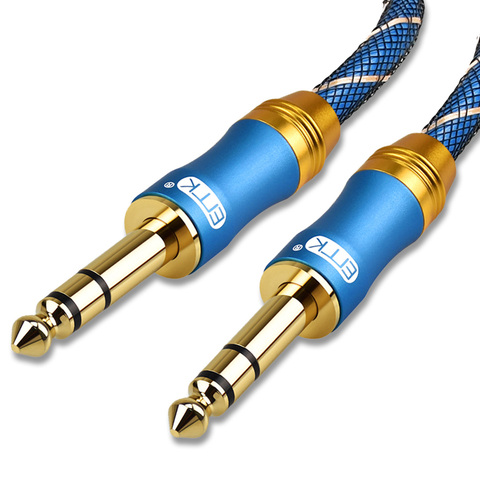EMK-Cable de Audio estéreo equilibrado TRS, chapado en oro de 24K, macho a macho, 6,35mm, 1/4 