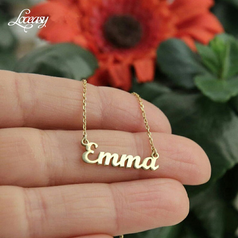 Nombre collar de acero inoxidable 304 encantos colgante collar Emma madre regalo de Navidad ► Foto 1/6