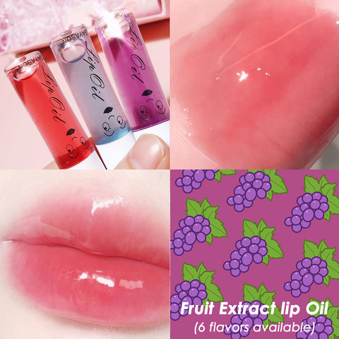 Brillo de labios sin color, bonito brillo de labios de fresa, hidratante brillante, brillo de labios líquido transparente, aceite labial para mujeres, tinte de labios ► Foto 1/6