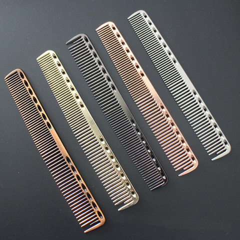1 Pc 6 Colors Small Size Stainless Steel Gold Hair Comb Professional Hair Salon Hairdressing Combs Hair Cutting Dying Tools ► Foto 1/6