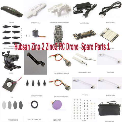 Hubsan-drone ZINO2 ZINO 2 RC, accesorios originales, brazo de motor, cuchilla, ESC, Cable plano de pie, línea de carga, control remoto, etc. 1 ► Foto 1/6