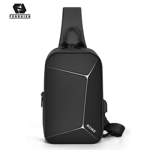 Fenruien, bandolera para hombre, bolso de hombro masculino Anti-ladrón, iPad de 7,9 pulgadas, paquete de pecho impermeable, bolsa de carga USB de gran capacidad para hombre ► Foto 1/6