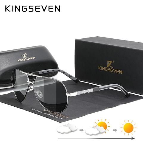 KINGSEVEN-gafas de sol polarizadas de aluminio para hombre y mujer, lentes fotocromáticas de estilo Vintage, con revestimiento, para conducir ► Foto 1/6