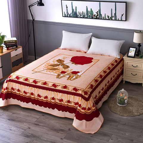 Ropa de cama gruesa de estilo lujoso para el hogar, Sábana de cama feliz boda, colchón festivo de casados, sin funda de almohada, F0198 ► Foto 1/1